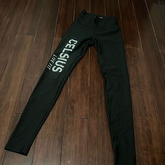 Black Carbon38 Leggings - Celsius Logo Leggings - BRAND NEW - Size Small - Picture 1 of 5